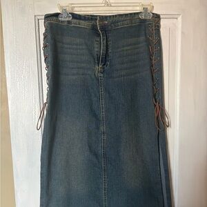 Silence + Noise Blue Denim Skirt